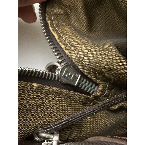 Vintage Fendi Zucca Monogram Canvas Satchel Top Handle Bag Brown Authentic - Picture 12 of 16